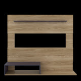 Panel de TV Beijing Fresno Europeo y Blanco 140x120cm Flotante para TV Hastas 55" Pulgadas con Dos Compartimientos y Ranuras para Cable - MUEBLES DE TV | Bylmo