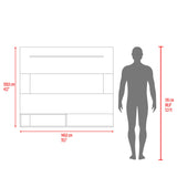 Panel de TV Beijing Fresno Europeo y Blanco 140x120cm Flotante para TV Hastas 55" Pulgadas con Dos Compartimientos y Ranuras para Cable - MUEBLES DE TV | Bylmo