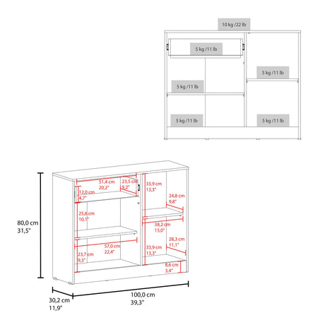 Cómoda Praga Fresno 100x80cm de Dos Hileras con Un Cajón - CAJONERAS Y COMODAS | Bylmo