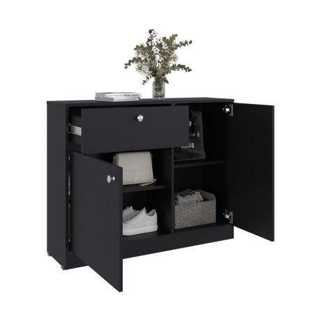 Cómoda Praga Wengue 100x80cm de Dos Hileras con Un Cajón - CAJONERAS Y COMODAS | Bylmo