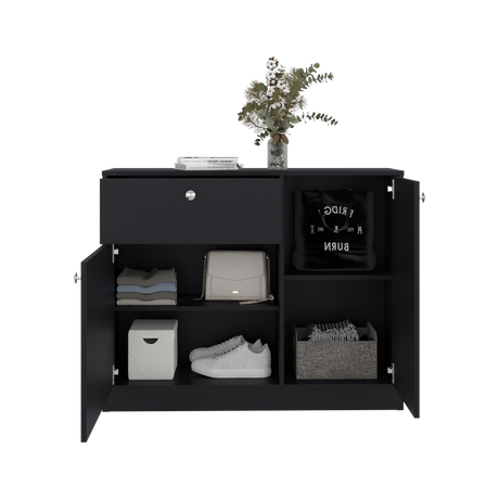 Cómoda Praga Wengue 100x80cm de Dos Hileras con Un Cajón - CAJONERAS Y COMODAS | Bylmo