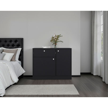 Cómoda Praga Wengue 100x80cm de Dos Hileras con Un Cajón - CAJONERAS Y COMODAS | Bylmo