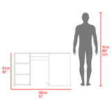 Escritorio En L Baggio Fresno Y Blanco 130x76.5cm Con Entrepaños Y Con Base Para Torre Con Rodachines - ESCRITORIOS | Bylmo