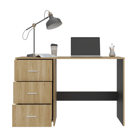 Escritorio Eco Wengue 120.8x76.2cm con Tres Cajones y con Archivador - ESCRITORIOS | Bylmo