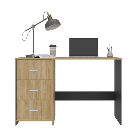 Escritorio Eco Wengue 120.8x76.2cm con Tres Cajones y con Archivador - ESCRITORIOS | Bylmo