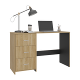Escritorio Eco Wengue 120.8x76.2cm con Tres Cajones y con Archivador - ESCRITORIOS | Bylmo