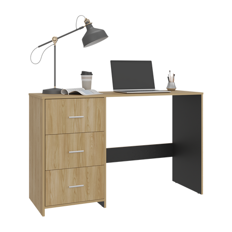 Escritorio Eco Wengue 120.8x76.2cm con Tres Cajones y con Archivador - ESCRITORIOS | Bylmo