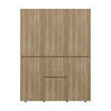 Closet Bea Fresno y Blanco 150x200cm con Dos Cajones con Seis Puertas y con Colgadero de Ropa - CLOSETS | Bylmo