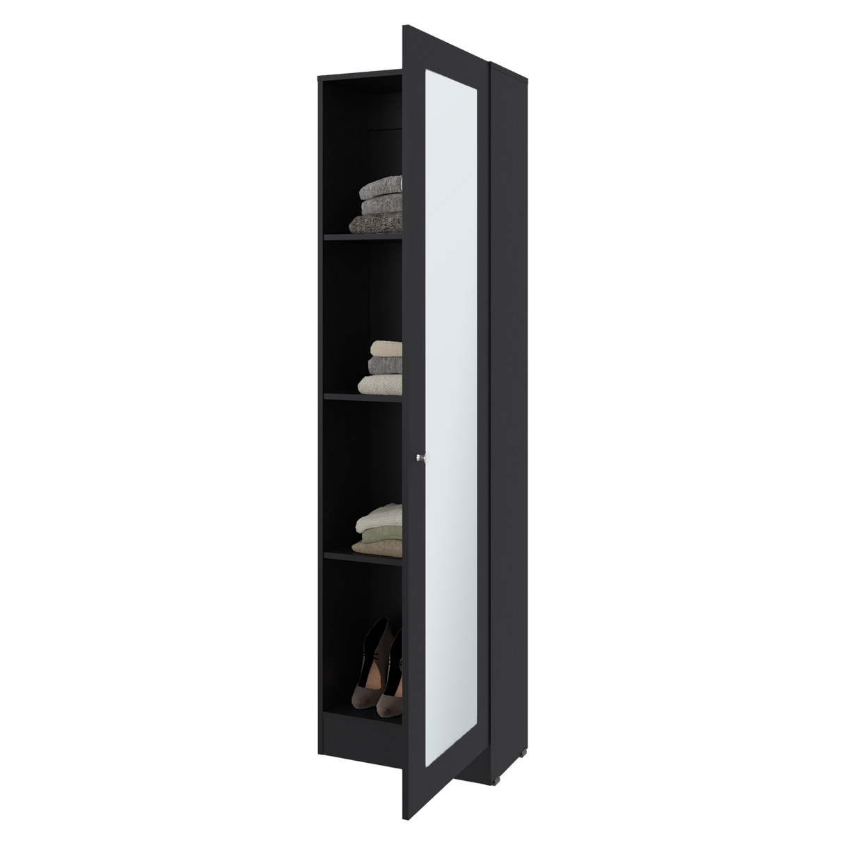 Closet Praga Wengue 49.1x180.8cm con Una Puerta y con Espejo - CLOSETS | Bylmo