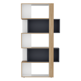 Biblioteca Beijing Fresno y Blanco 70.2x161.5cm Rectangular con Cinco Compartimientos - BIBLIOTECAS Y ESTANTERIAS | Bylmo