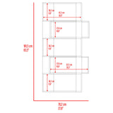 Biblioteca Beijing Fresno y Blanco 70.2x161.5cm Rectangular con Cinco Compartimientos - BIBLIOTECAS Y ESTANTERIAS | Bylmo
