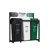 Punto Ecológico 95x107cm Multiusos de 55 Litros con Tres Canecas - BASUREROS Y PAPELERAS | Bylmo