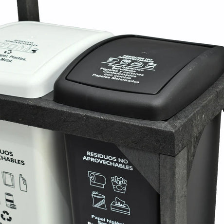 Punto Ecológico 64x108cm Multiusos de 55 Litros con Dos Canecas - BASUREROS Y PAPELERAS | Bylmo