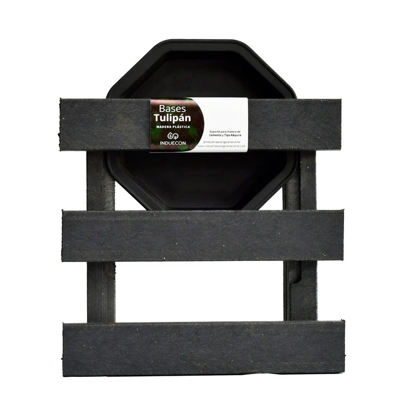 Base para Materas Exterior Tulipán Negro 23x5cm Cuadrado Apto Para Intemperie - BASES PARA MATERAS DE EXTERIOR | Bylmo