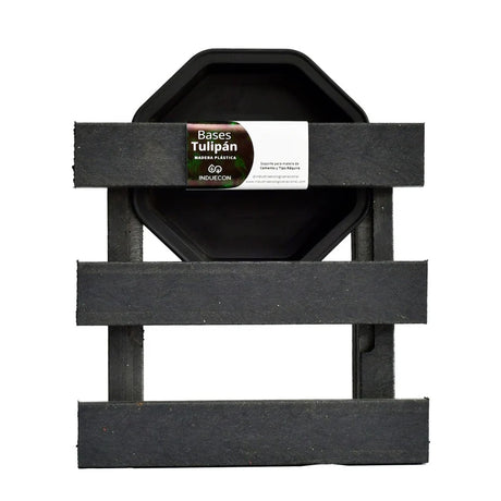 Base para Materas Exterior Tulipán Negro 23x5cm Cuadrado Apto Para Intemperie - BASES PARA MATERAS DE EXTERIOR | Bylmo