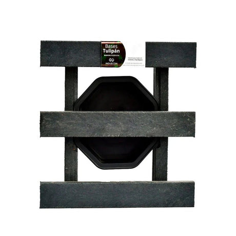 Base para Materas Exterior Tulipán Negro 28x5cm Cuadrado Apto Para Intemperie - BASES PARA MATERAS DE EXTERIOR | Bylmo