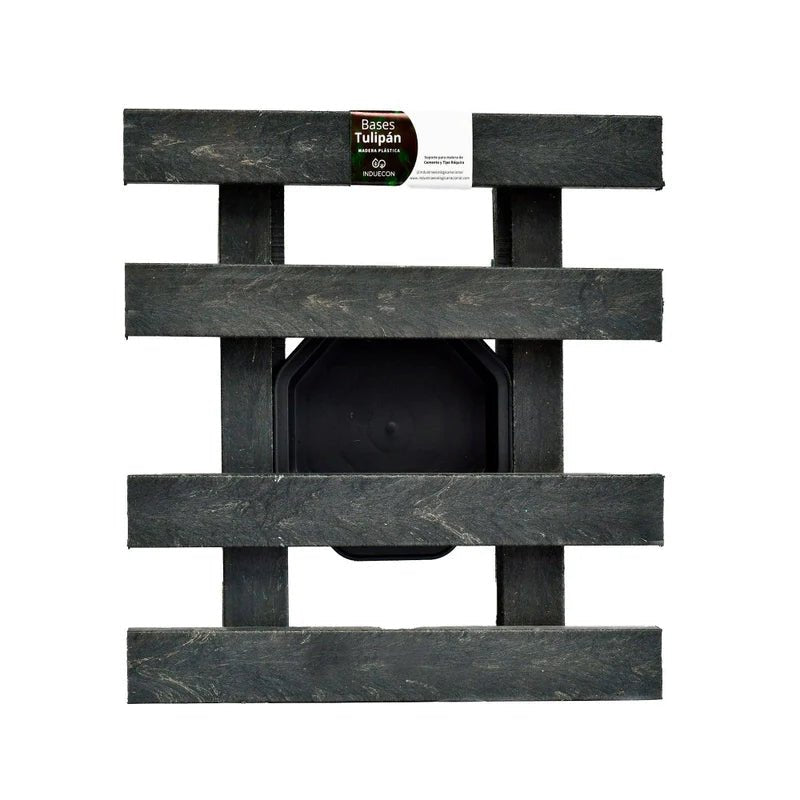 Base para Materas Exterior Tulipán Negro 35x10cm Cuadrado con Rodachines Apto Para Intemperie - BASES PARA MATERAS DE EXTERIOR | Bylmo