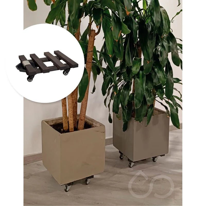 Base para Materas Exterior Tulipán Negro 35x10cm Cuadrado con Rodachines Apto Para Intemperie - BASES PARA MATERAS DE EXTERIOR | Bylmo