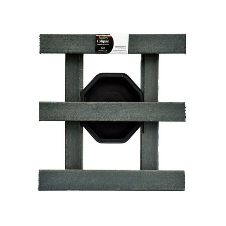Base para Materas Livianas Exterior Tulipán Negro 35x10cm Cuadrado con Rodachines Apto Para Intemperie - BASES PARA MATERAS DE EXTERIOR | Bylmo