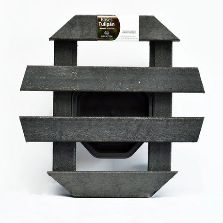 Base para Materas Exterior Tulipán Negro 35x10cm Circular con Rodachines Apto Para Intemperie - BASES PARA MATERAS DE EXTERIOR | Bylmo