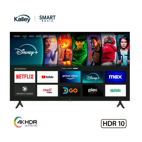 Televisor Kalley Smart TV 55" Pulgadas whaleOS Negro 135x83cm con Control Inteligente y con Bluetooth - TELEVISORES | Bylmo