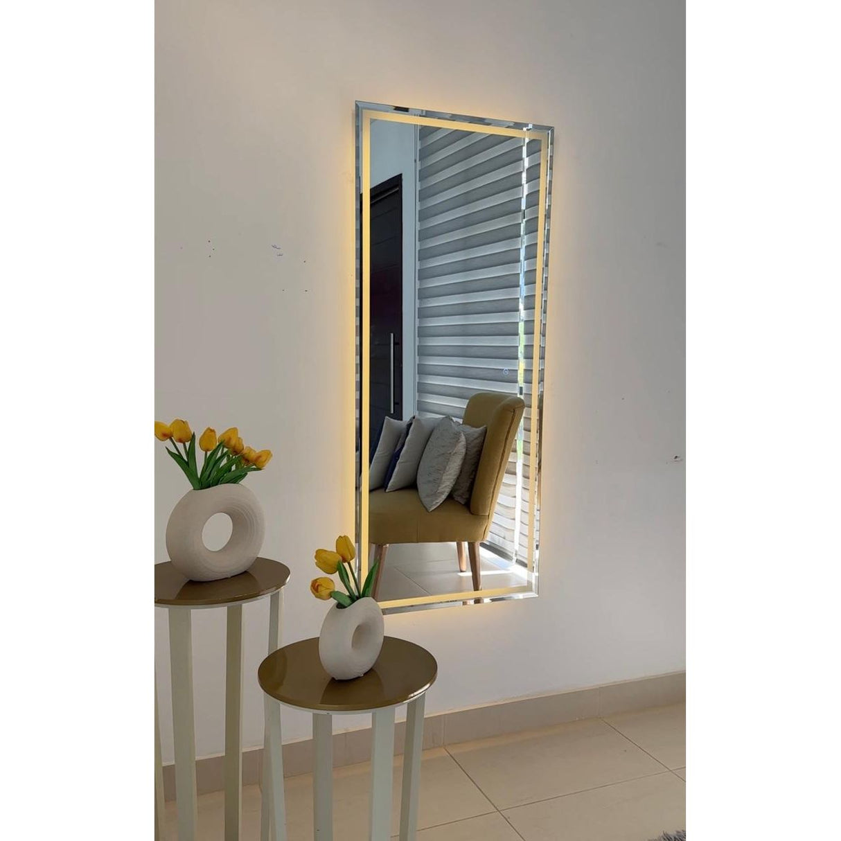 Espejo de Pared Napoles Natural 60x140cm Rectangular Sin Marco y con Iluminación - ESPEJOS DE PARED | Bylmo