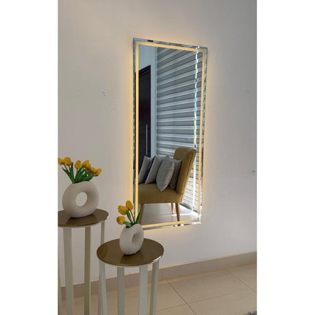 Espejo de Pared Napoles Natural 60x140cm Rectangular Sin Marco y con Iluminación - ESPEJOS DE PARED | Bylmo