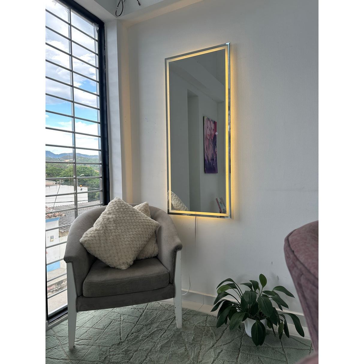 Espejo de Pared Napoles Natural 60x140cm Rectangular Sin Marco y con Iluminación - ESPEJOS DE PARED | Bylmo