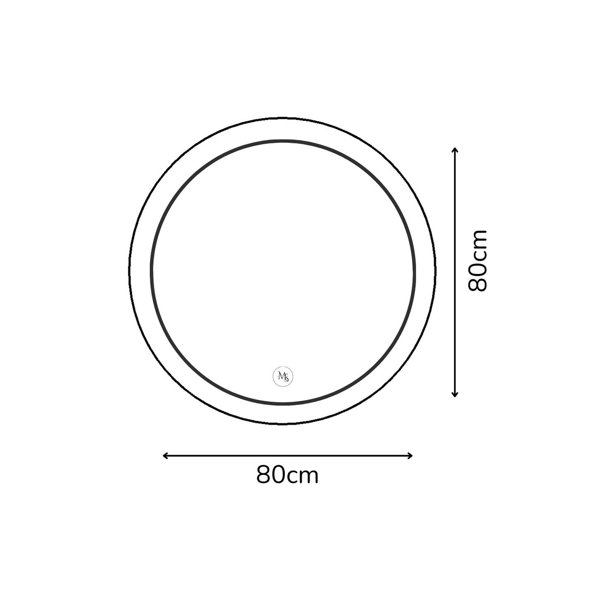 Espejo de Pared Roma Plateado 80x80cm Redondo con Marco Metalico y con Iluminación - ESPEJOS DE PARED | Bylmo
