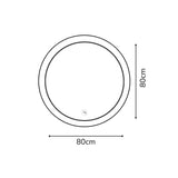 Espejo de Pared Roma Plateado 80x80cm Redondo con Marco Metalico y con Iluminación - ESPEJOS DE PARED | Bylmo