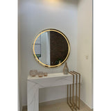 Espejo de Pared Roma Dorado 100x100cm Redondo con Marco Metalico y con Iluminación - ESPEJOS DE PARED | Bylmo