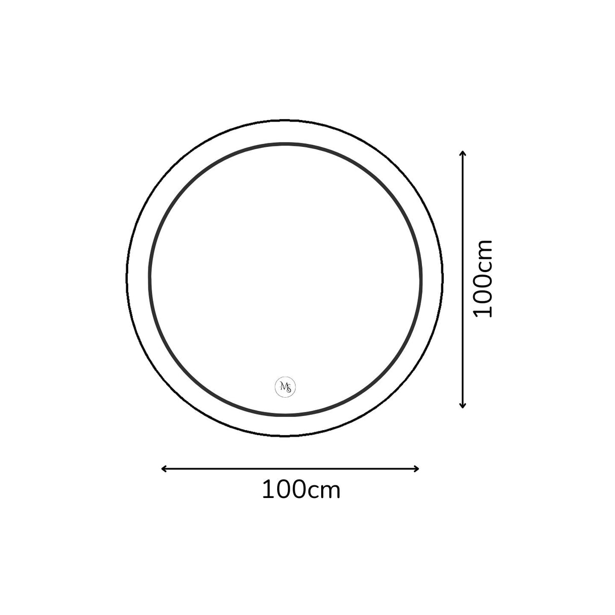 Espejo de Pared Roma Dorado 100x100cm Redondo con Marco Metalico y con Iluminación - ESPEJOS DE PARED | Bylmo