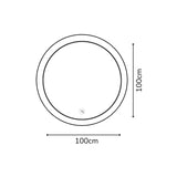 Espejo de Pared Roma Dorado 100x100cm Redondo con Marco Metalico y con Iluminación - ESPEJOS DE PARED | Bylmo