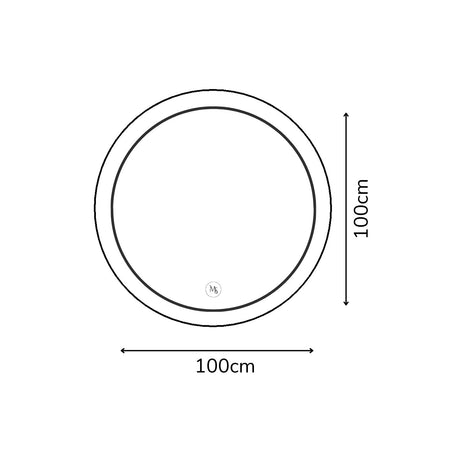 Espejo de Pared Roma Dorado 100x100cm Redondo con Marco Metalico y con Iluminación - ESPEJOS DE PARED | Bylmo