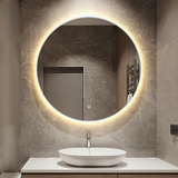 Espejo de Pared Florencia Natural 60x60cm Redondo Sin Marco y con Iluminación - ESPEJOS DE PARED | Bylmo