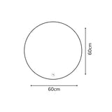 Espejo de Pared Florencia Natural 60x60cm Redondo Sin Marco y con Iluminación - ESPEJOS DE PARED | Bylmo