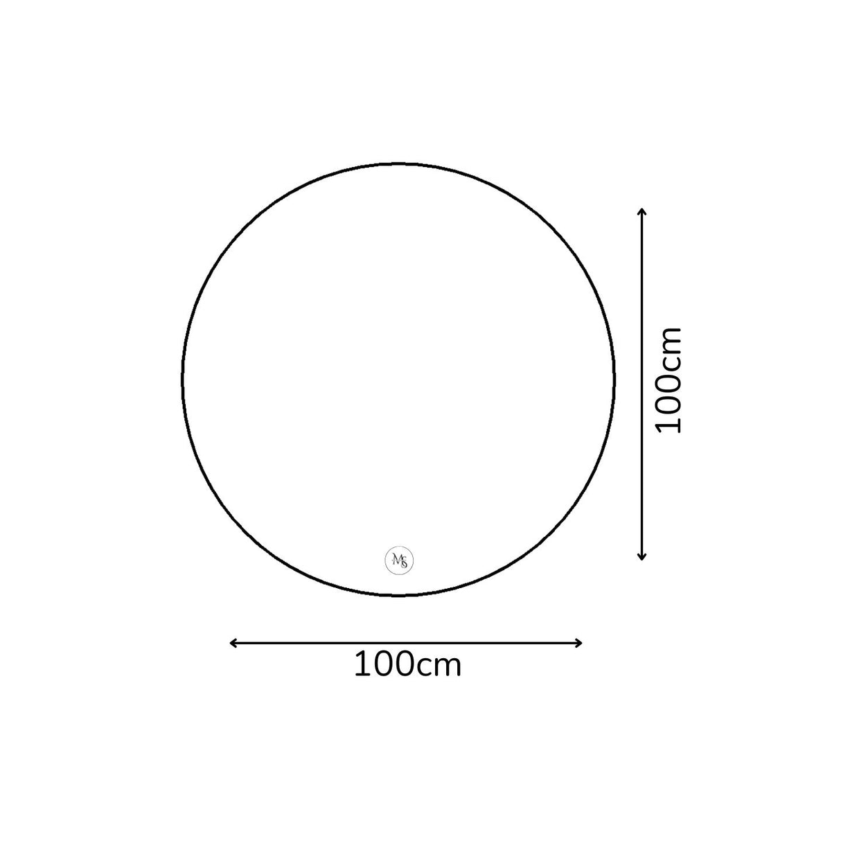 Espejo de Pared Florencia Natural 80x80cm Redondo Sin Marco y con Iluminación - ESPEJOS DE PARED | Bylmo