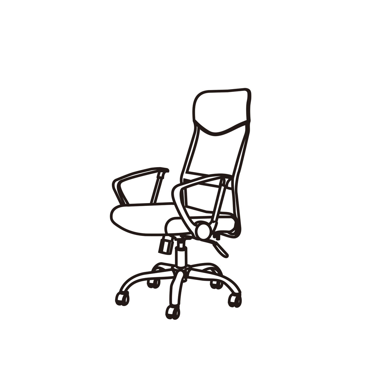 Silla de Oficina X50 Negro 65x107cm con Apoyabrazos - SILLAS DE OFICINA | Bylmo