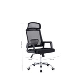 Silla de Oficina X57 Negro con Apoyabrazos, Soporte Lumbar y Apoya Cabezas