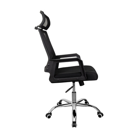 Silla de Oficina X57 Negro con Apoyabrazos, Soporte Lumbar y Apoya Cabezas