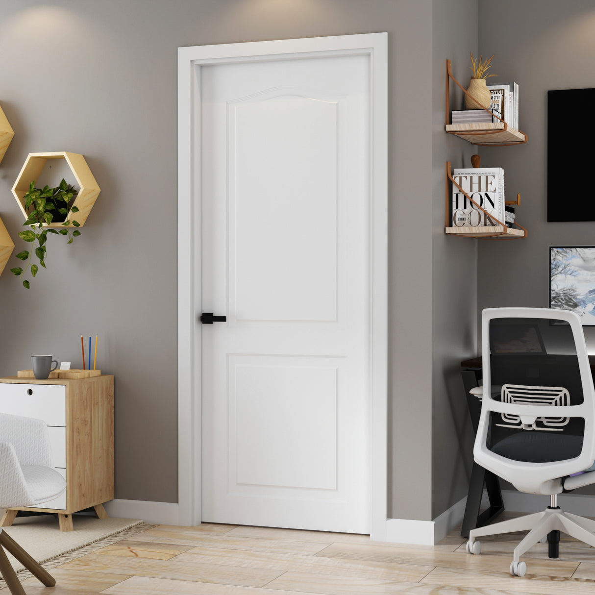 Puerta Prestige Blanco 60x200cm Prepintado sin Marco y sin Chapa - PUERTAS | Bylmo