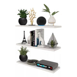 Set de 3 Repisas Blanco 14x50cm Rectangulares Flotantes - REPISAS | Bylmo