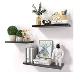 Set de 3 Repisas Negro 14x50cm Rectangulares Flotantes - REPISAS | Bylmo