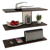 Set de 3 Repisas Wengue 14x50cm Rectangulares Flotantes - REPISAS | Bylmo