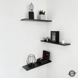 Set de 3 Repisas Wengue 14x50cm Rectangulares Flotantes - REPISAS | Bylmo