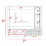 Centro de Entretenimiento Yakarta Milan y Roble Natural 200x180cm para TV Hasta 65" Pulgadas y con Siete Compartimientos - MUEBLES DE TV | Bylmo