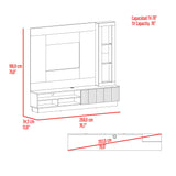 Centro de Entretenimiento Yakarta Milan y Roble Natural 200x180cm para TV Hasta 65" Pulgadas y con Siete Compartimientos - MUEBLES DE TV | Bylmo