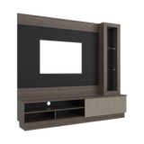 Centro de Entretenimiento Yakarta Milan y Roble Natural 200x180cm para TV Hasta 65" Pulgadas y con Siete Compartimientos - MUEBLES DE TV | Bylmo