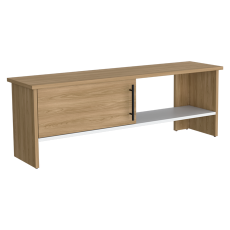 Mesa para TV Navia Fresno Europeo y Blanco 120.3x42.1cm para TV Hasta 50" Pulgadas y con Dos Compartimientos - MUEBLES DE TV | Bylmo