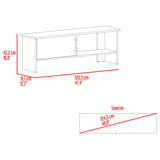Mesa para TV Navia Fresno Europeo y Blanco 120.3x42.1cm para TV Hasta 50" Pulgadas y con Dos Compartimientos - MUEBLES DE TV | Bylmo